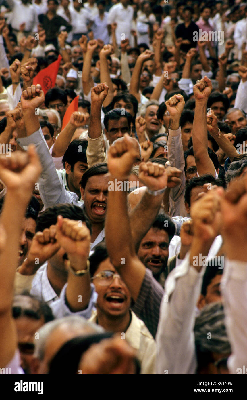 Menschen versammelt, um sich zu treffen, Indien Stockfoto