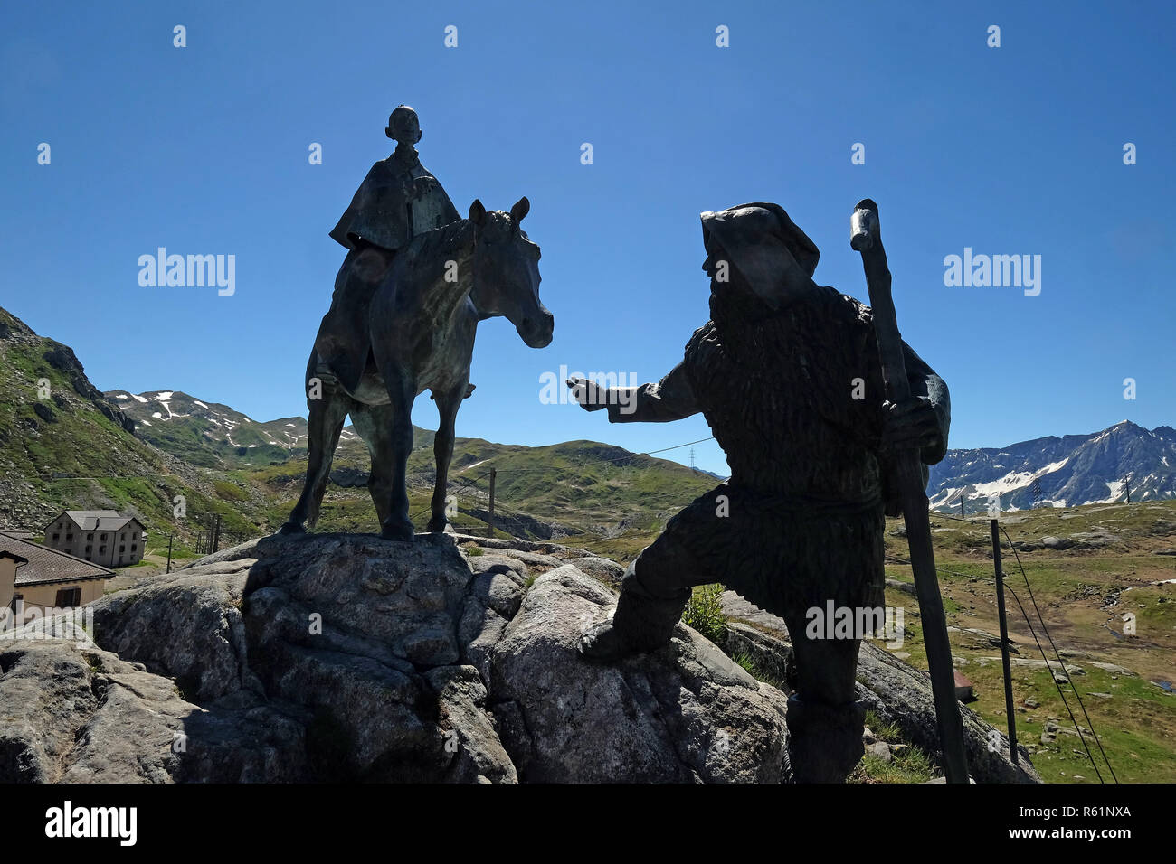 Das Reiterstandbild von General Suworow auf Gotthard, Schweiz Stockfoto