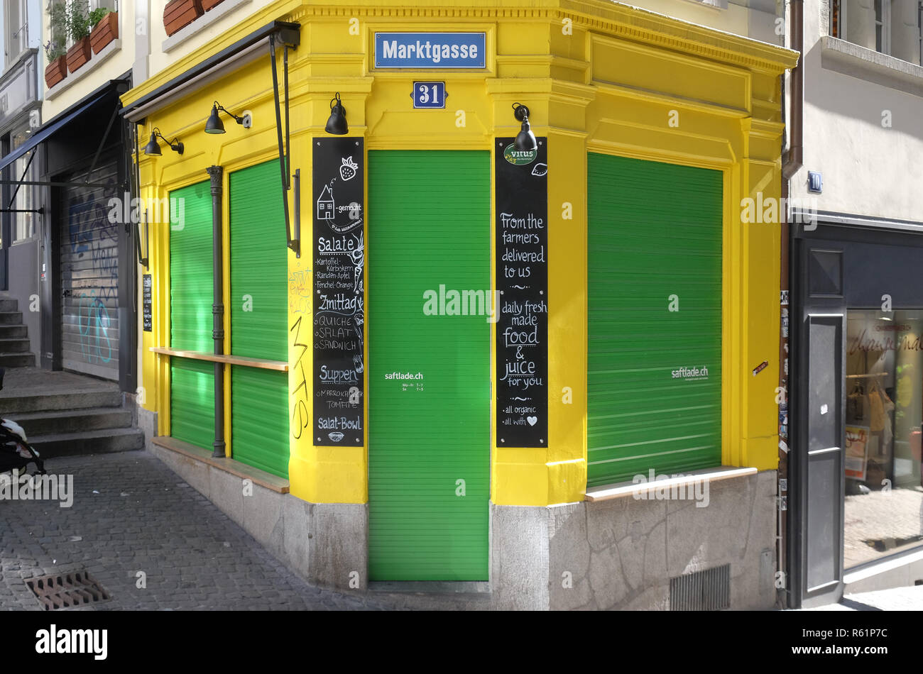 Restaurant im Stadtzentrum von Zürich, Schweiz Stockfoto