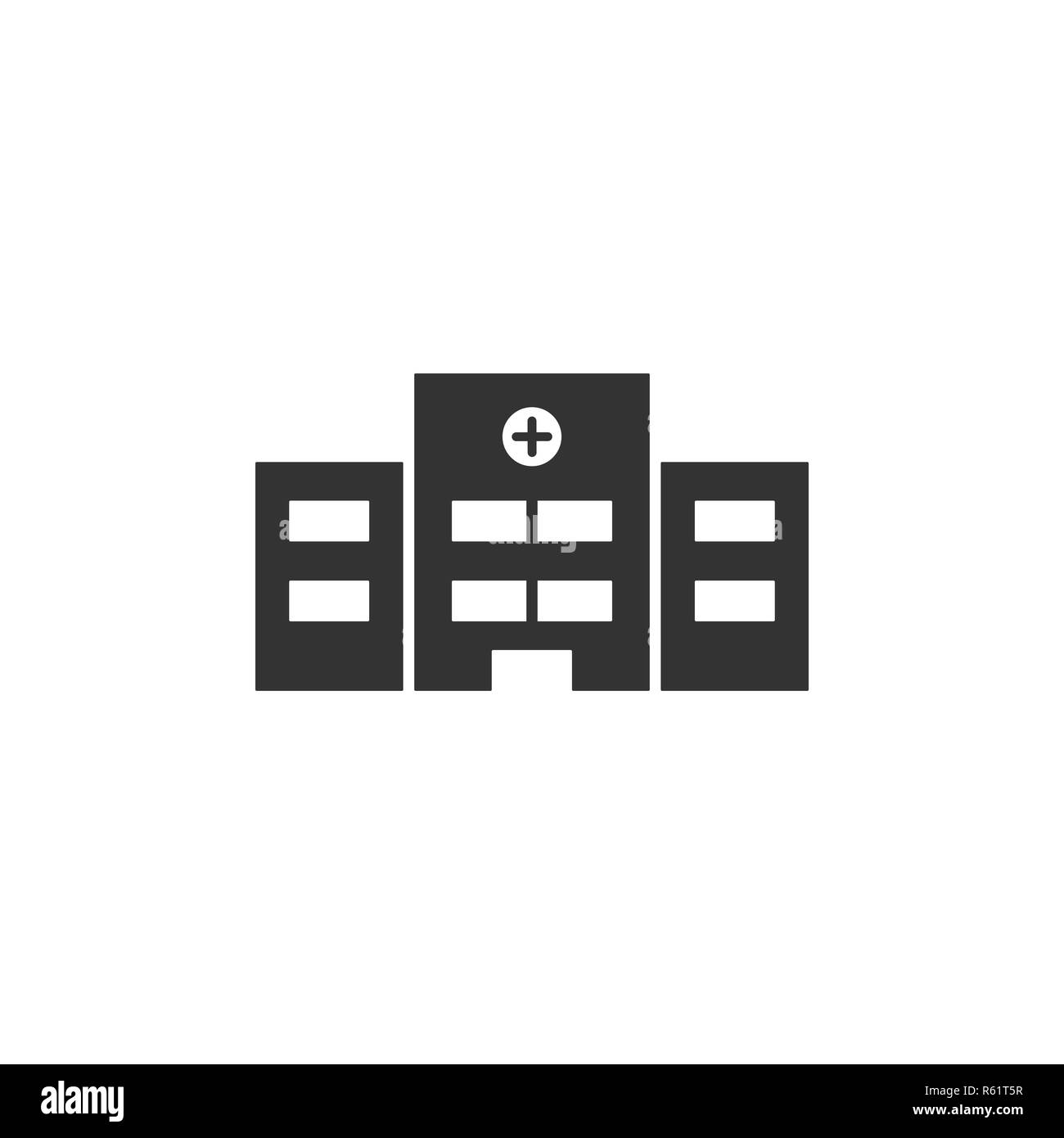 Krankenhaus Symbol auf weißem Hintergrund. Vector Illustration Stock Vektor