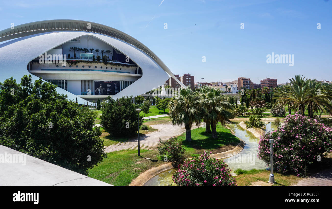 Moderne Architektur in der Stadt der Künste und Wissenschaften in Valencia, Spanien, Europa Stockfoto