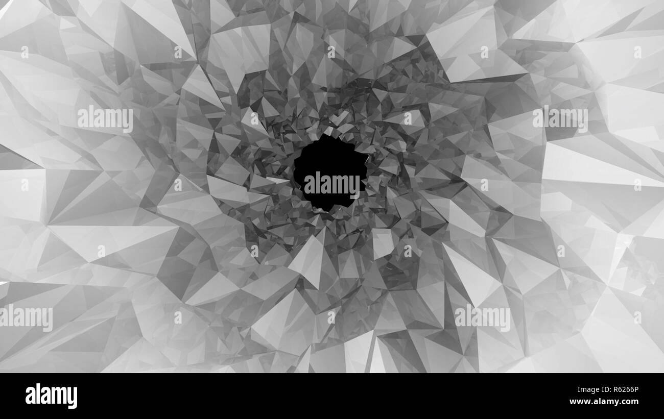 Low-poly-Tunnel. Digitale Illustration Stockfoto