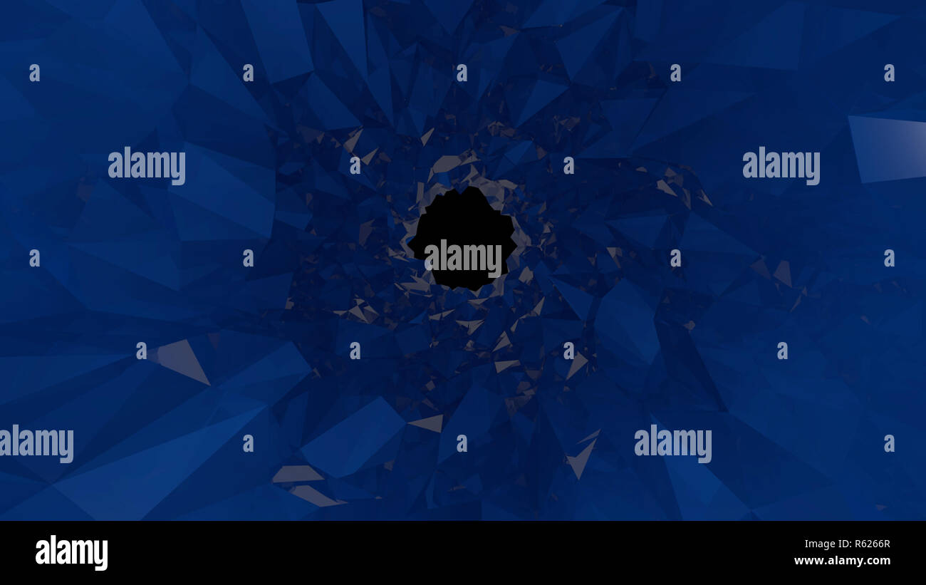 Low-poly-Tunnel. Digitale Illustration Stockfoto