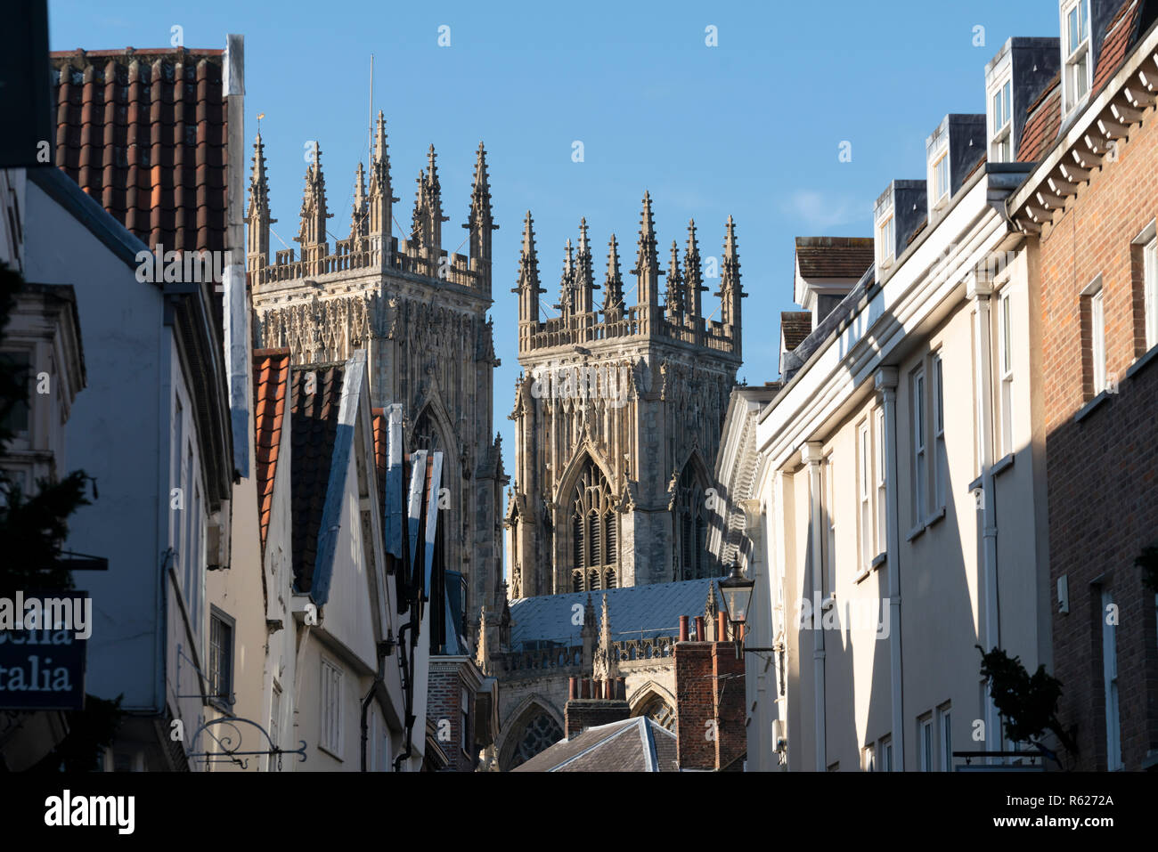 York Minster oder die Kathedrale und Metropolitical Kirche St. Peter in York, York, Yorkshire, England Stockfoto