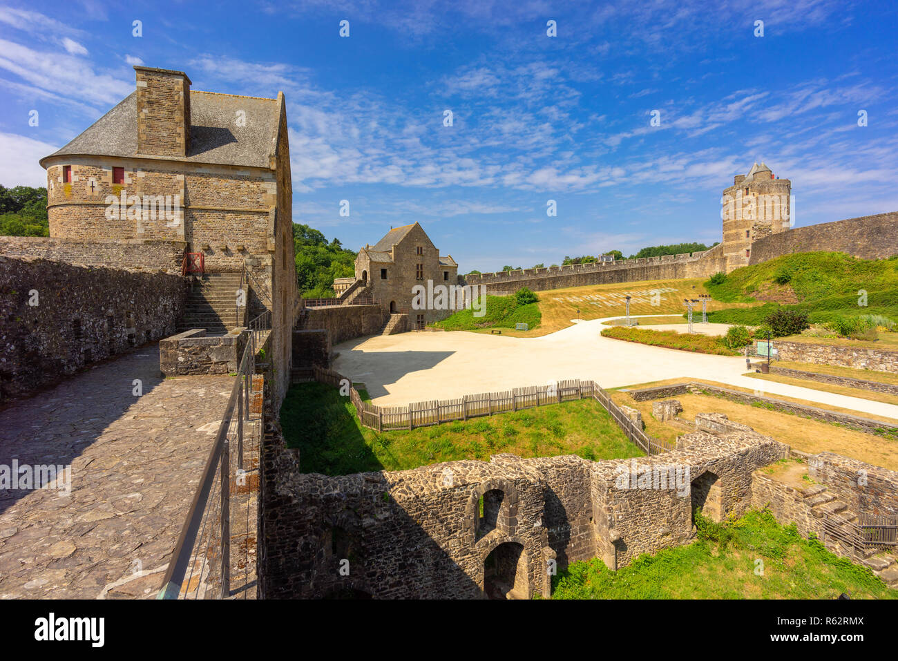 Fougères Schloss in Bretagne, Frankreich. Stockfoto