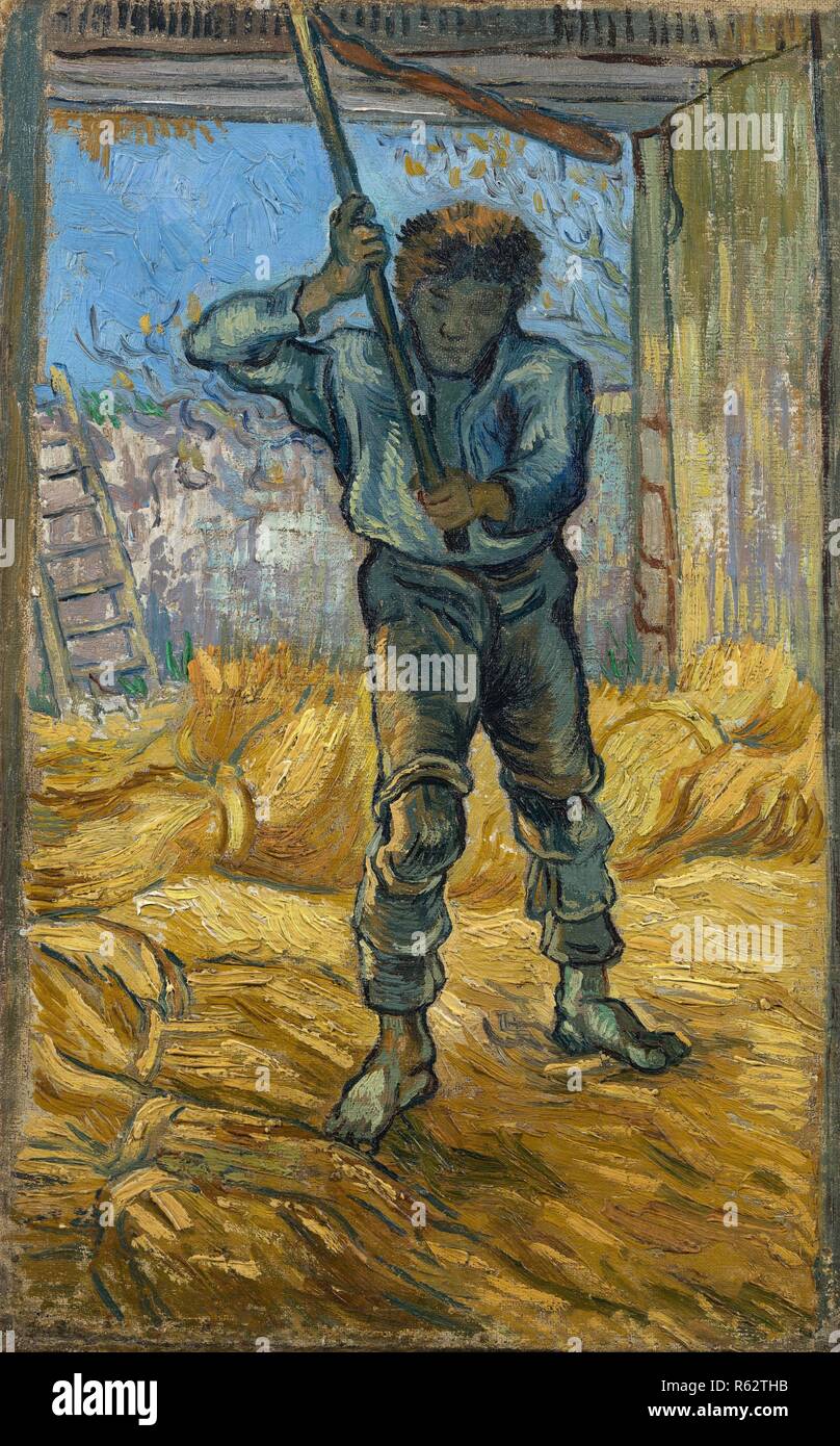 Drescher (nach Hirse). Datum: September 1889, Saint-Rémy-de-Provence. Abmessungen: 42 cm x 28 cm, 58 cm x 42 cm. Museum: Van Gogh Museum, Amsterdam. Autor: Van Gogh, Vincent. VINCENT VAN GOGH. Stockfoto