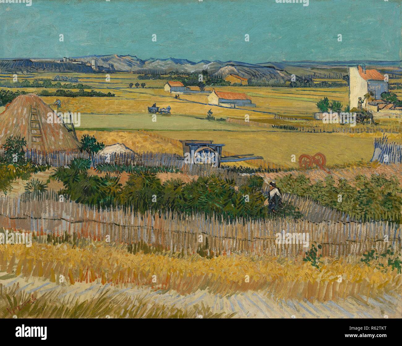 Die Ernte. Datum: Juni 1888, Arles. Abmessungen: 73,4 cm x 91,8 cm, 92,4 cm x 111,1 cm. Museum: Van Gogh Museum, Amsterdam. Autor: Van Gogh, Vincent. VINCENT VAN GOGH. Stockfoto