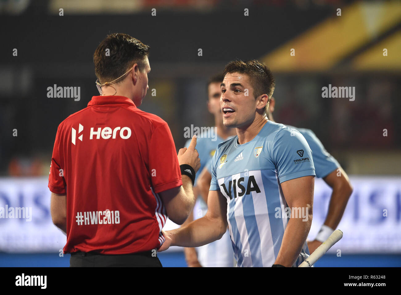 Bhubaneswar, Indien vom 3. Dezember 2018 Wm Hockey: Spanien gegen Frankreich Gonzalo Peillat von Argentinien Credit: Orange Bilder vof/Alamy leben Nachrichten Stockfoto