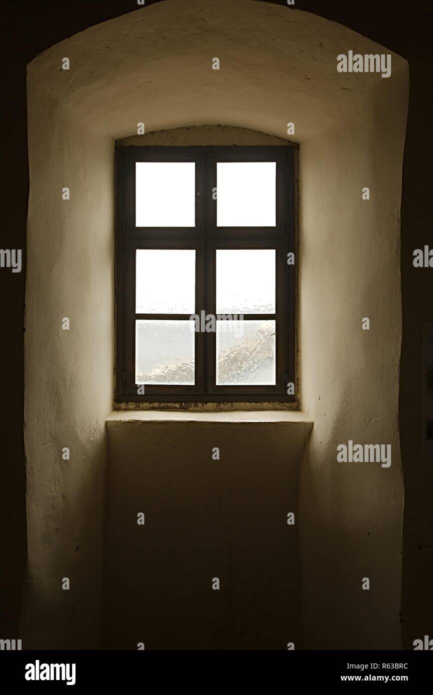 Ländliche Holzfenster Stockfoto
