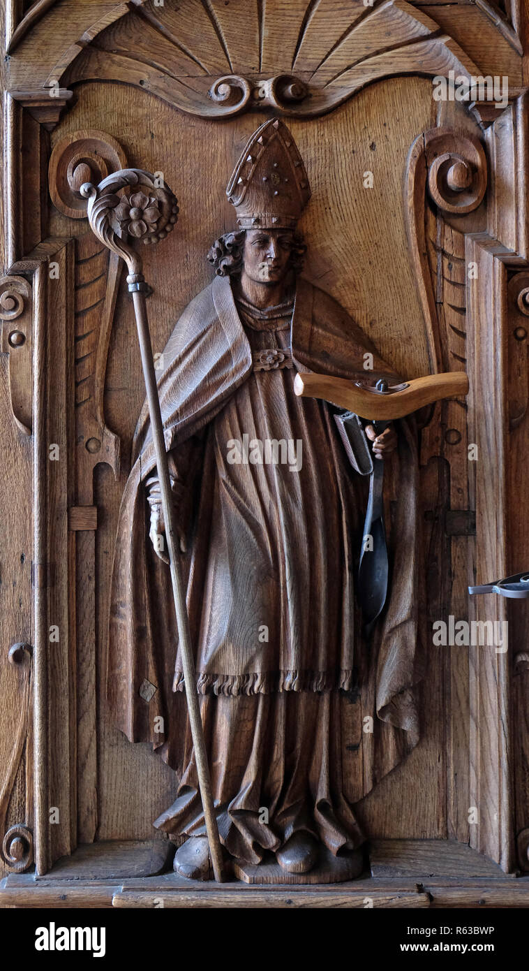 St. Leodegar, Tür der Kirche St. Leodegar in Luzern, Schweiz Stockfoto