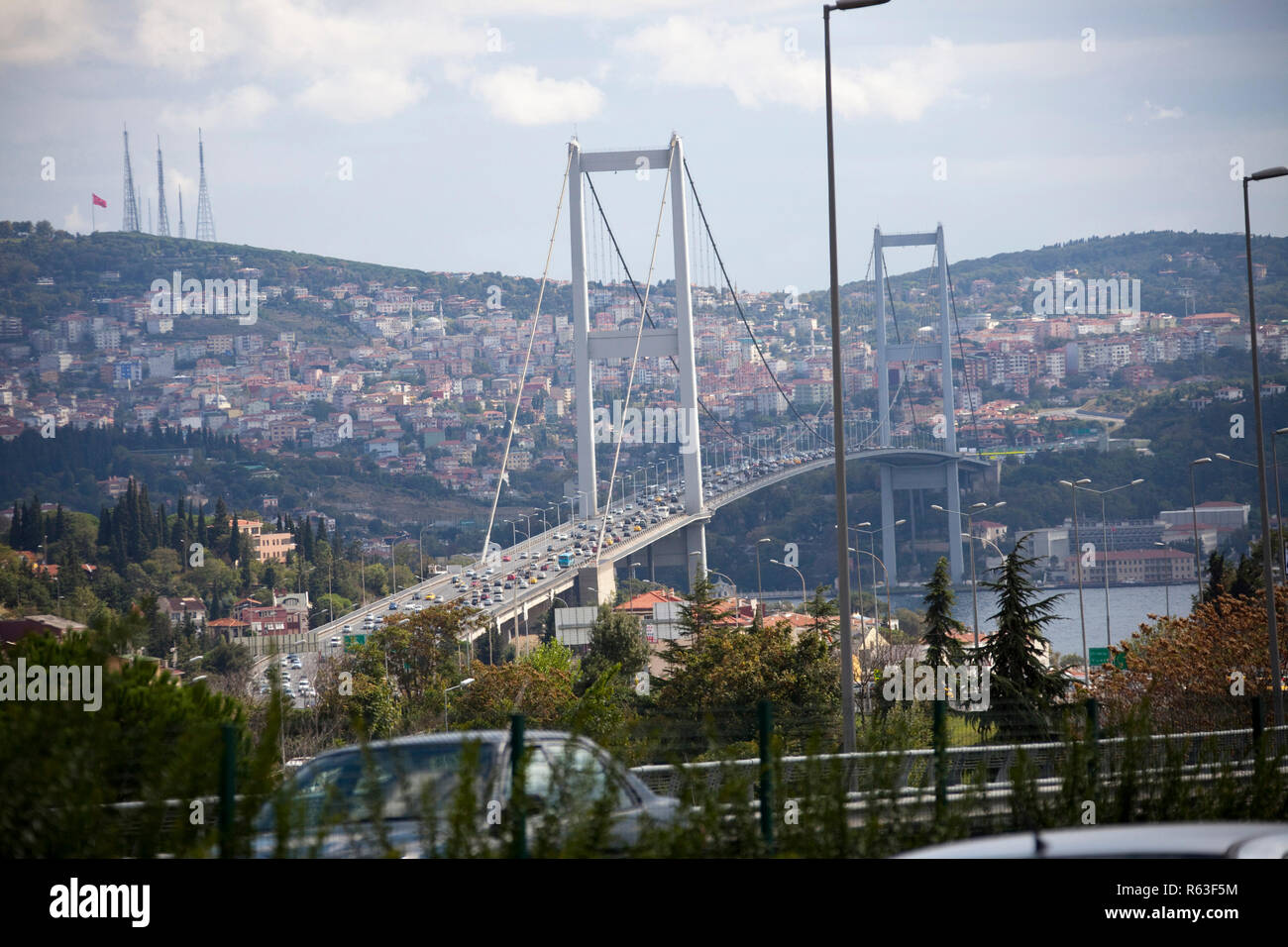 Hängebrücke über den Bosporus, Istanbul Stockfoto