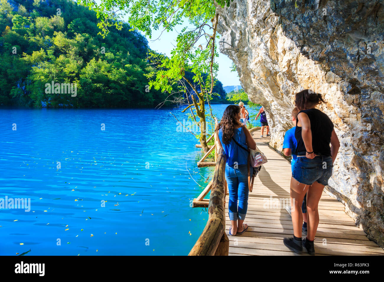 Holz- Pfad. Nationalpark Plitvicer Seen. Kroatien, Europa. Stockfoto