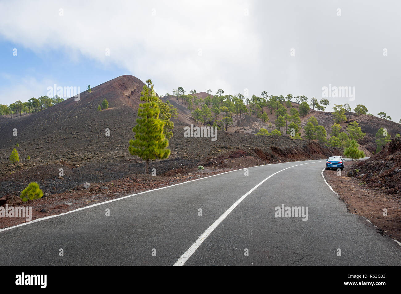 Mountain Road am Vulkan Teide National Park Stockfoto