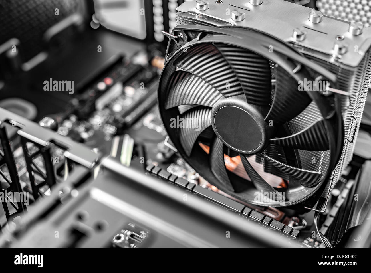 Komponenten des Computers bei der Montage des PC. Stockfoto