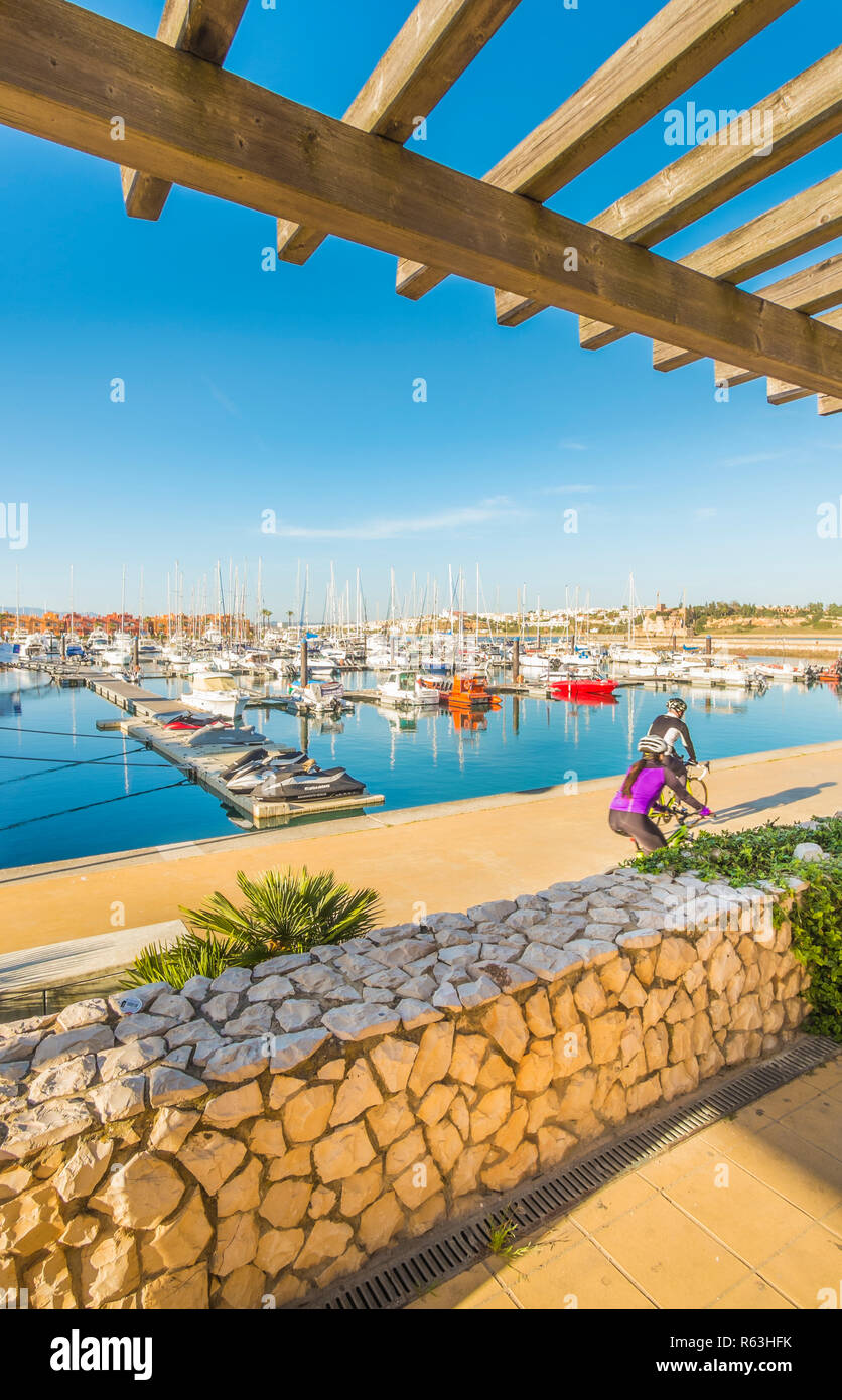 Radfahrer, Portimão Marina Stockfoto