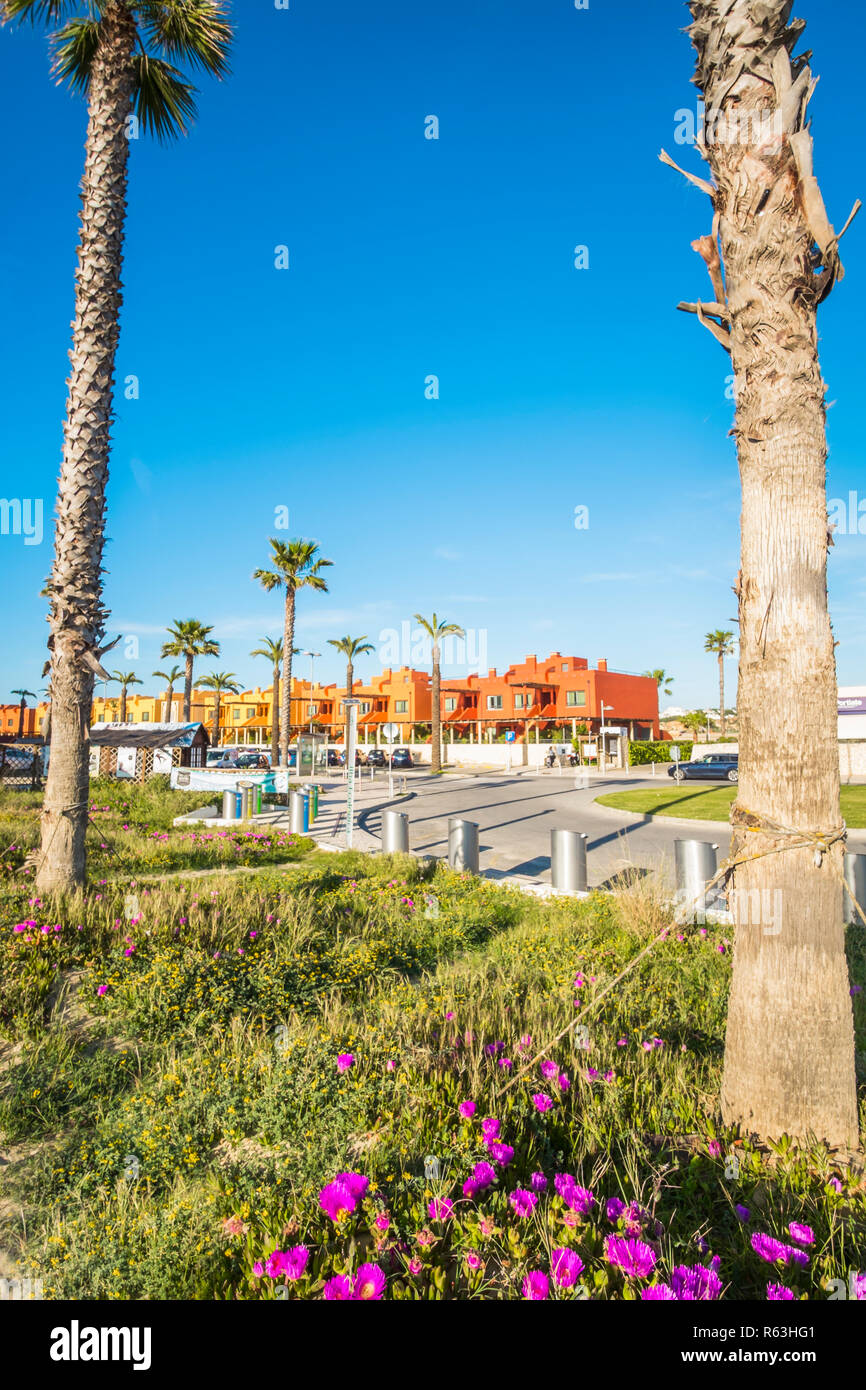 Häuser und Auffahrt, marina de Portimao Stockfoto