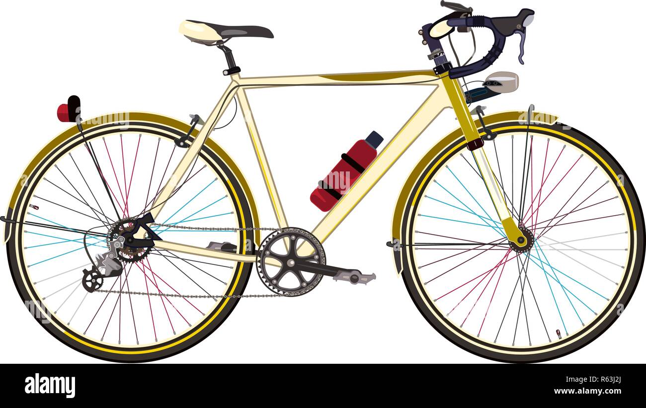 Vector Illustration von Road Bike im flachen Stil Stock Vektor