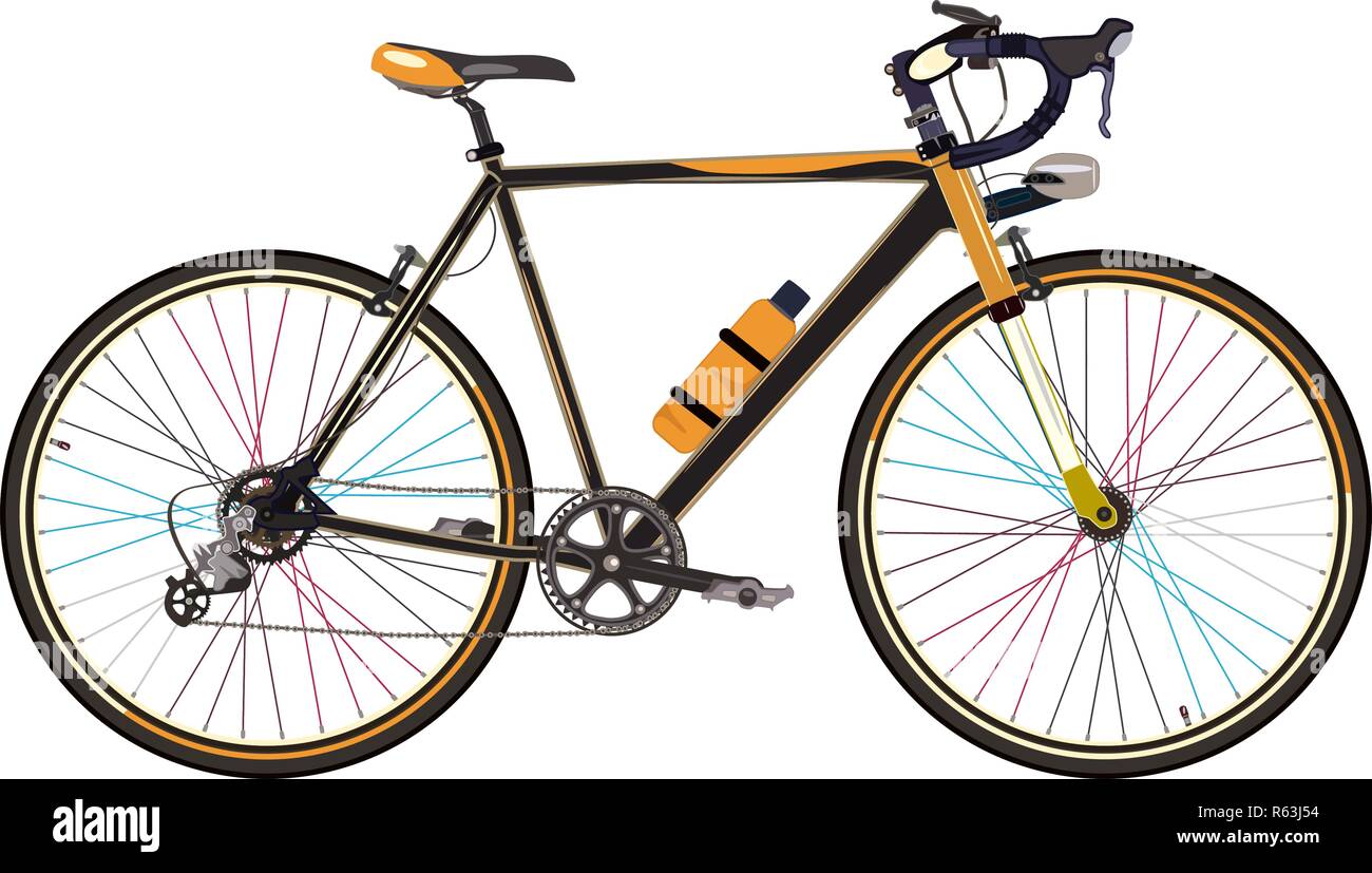 Vector Illustration von Road Bike im flachen Stil Stock Vektor