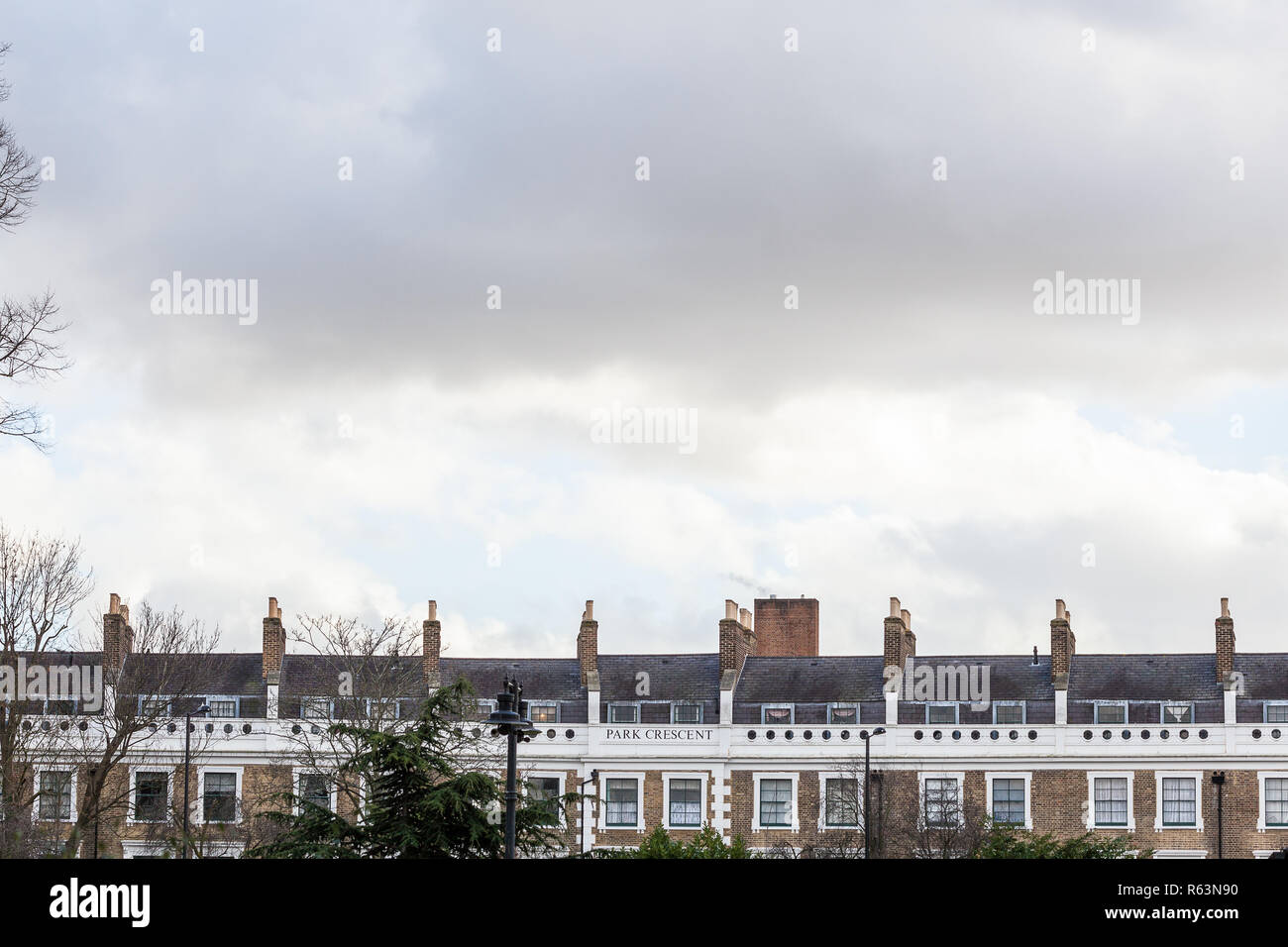 Park Crescent auf Stoke Newington Church Street, Hackney, Stokey, nördlich von London, N 16, England Stockfoto