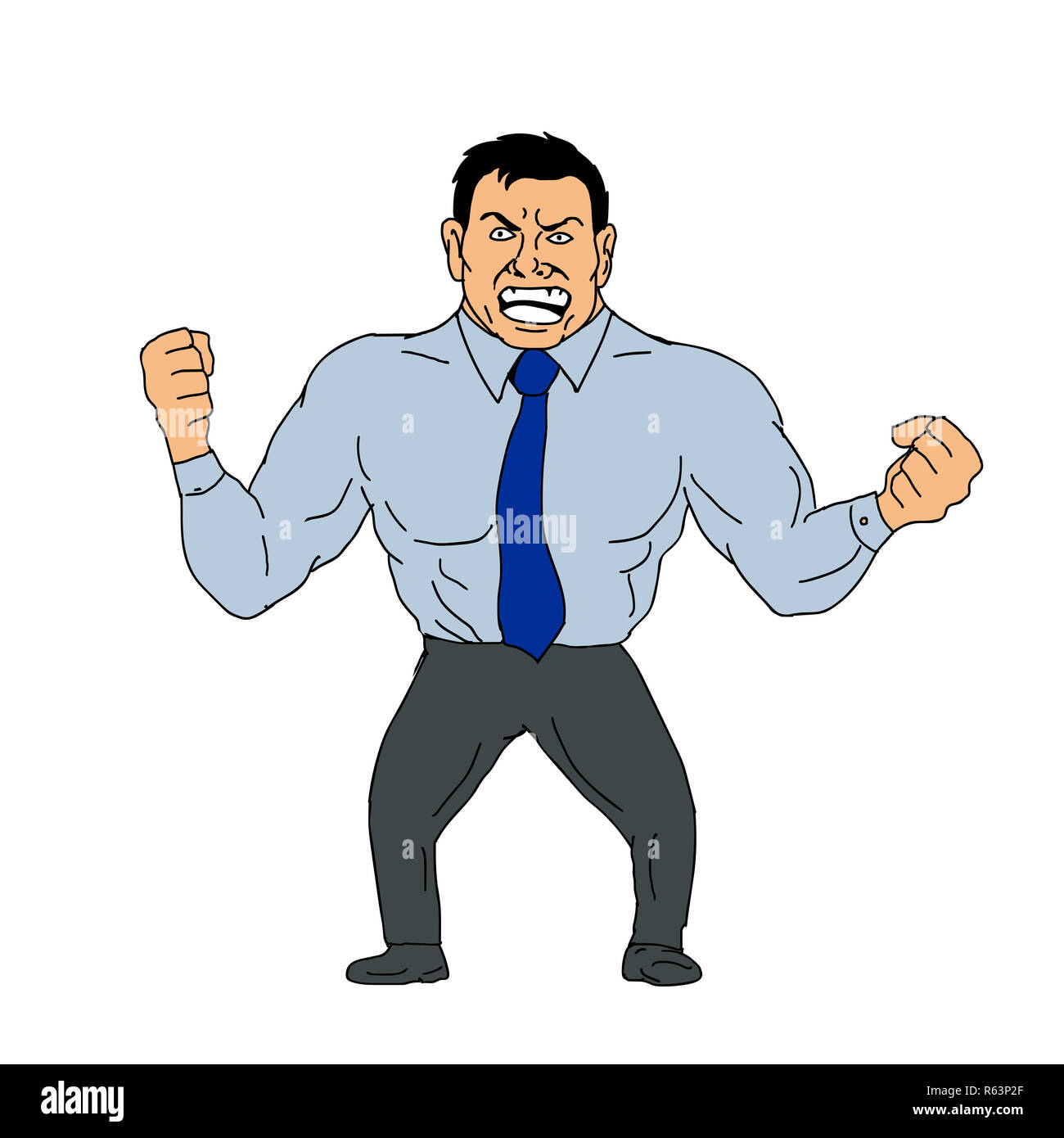 Wütend Geschäftsmann Cartoon Stockfoto