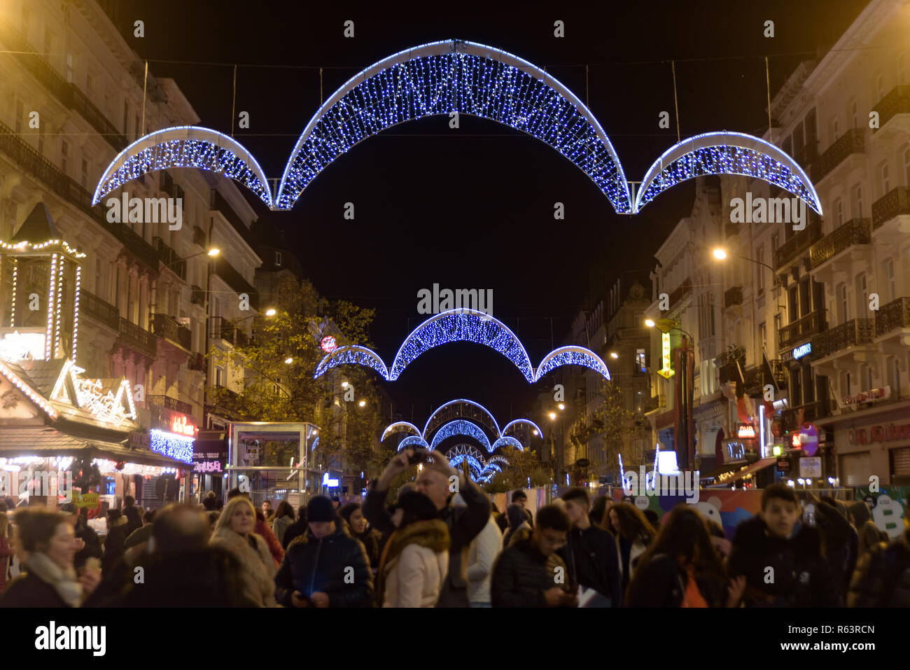 2018 Weihnachtsmarkt in Brüssel, Belgien Stockfoto