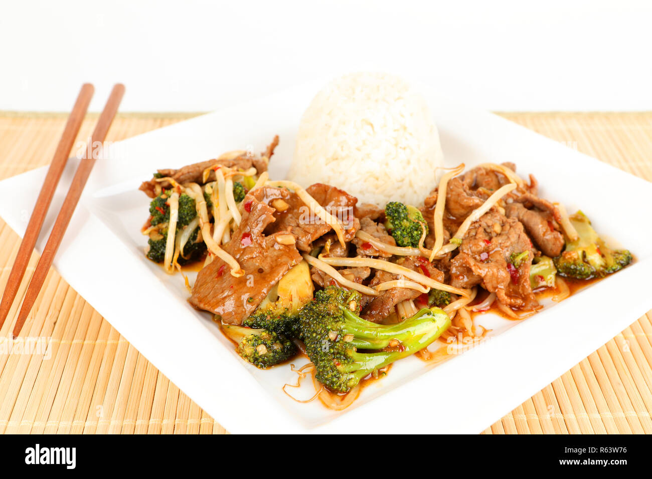 Asiatische Rindfleisch mit Broccoli Stockfoto