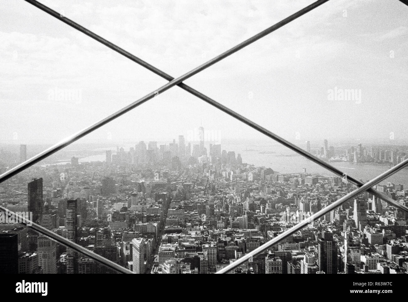 Süden Blick vom Empire State Building in Manhattan, New York City, Vereinigte Staaten von Amerika. Uns, U.S.A, Stockfoto