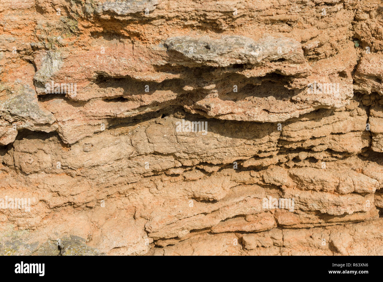 Geologische Sedimenten. Naturstein Hintergrund. Stockfoto