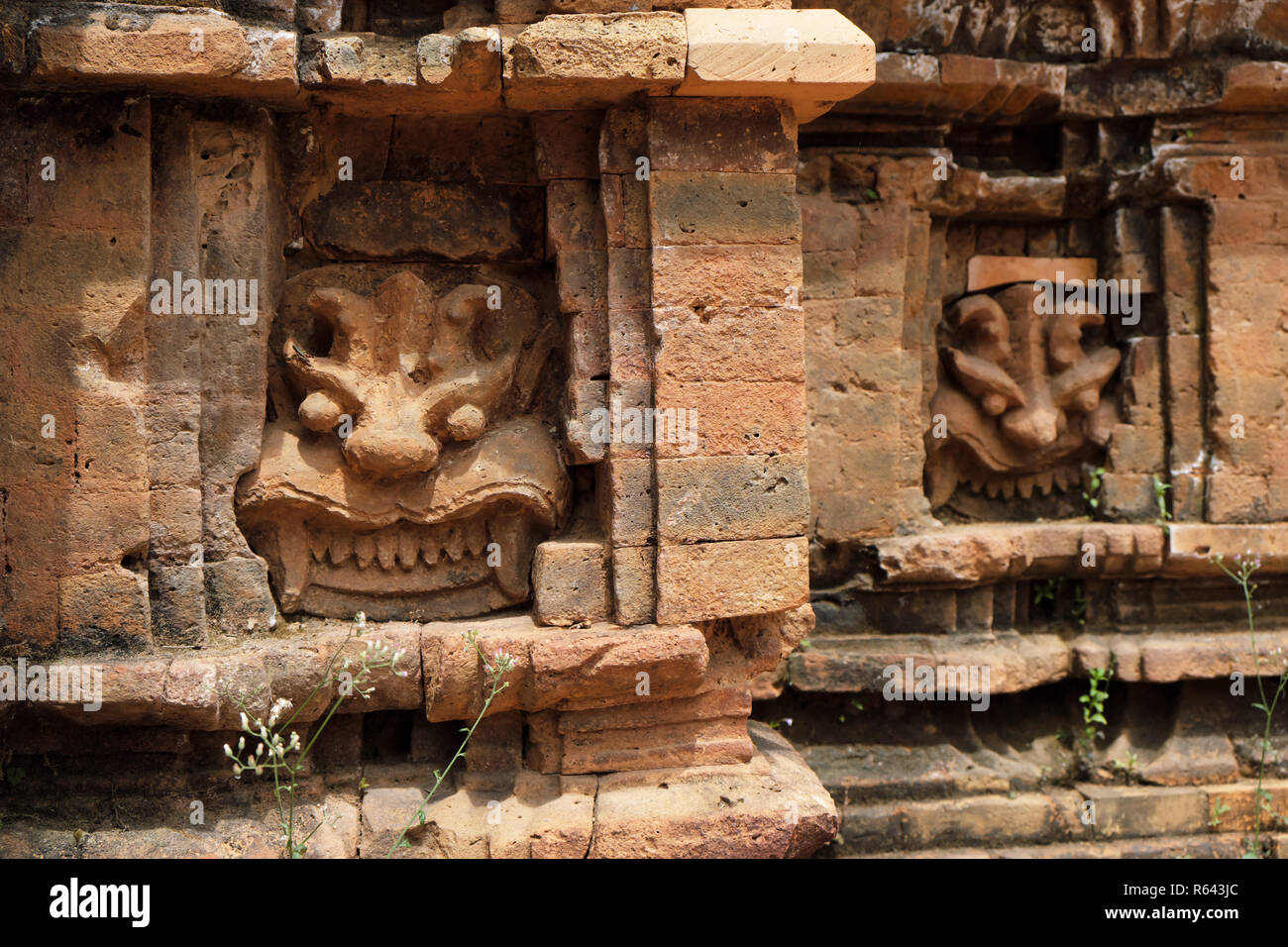Mein Sohn, Vietnam - Details der alten hinduistischen Tempel Ruinen der Champa Dynastie um Mein Sohn Vietnam im Jahr 2018 Stockfoto