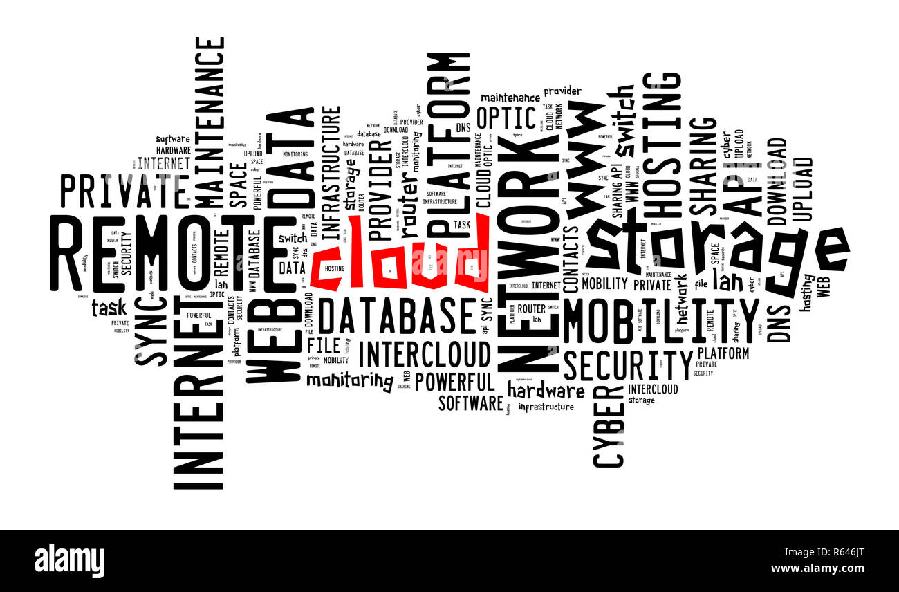 Cloud word cloud Konzept Stockfoto
