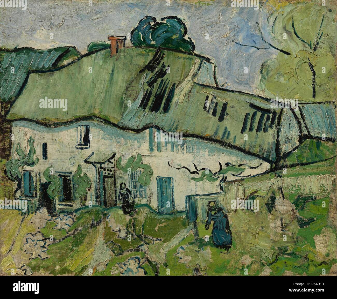Bauernhaus. Datum: Mai-Juni 1890, Auvers-sur-Oise. Abmessungen: 38,9 cm x 46,4 cm, 53,6 cm x 61,7 cm. Museum: Van Gogh Museum, Amsterdam. Autor: Van Gogh, Vincent. VINCENT VAN GOGH. Stockfoto