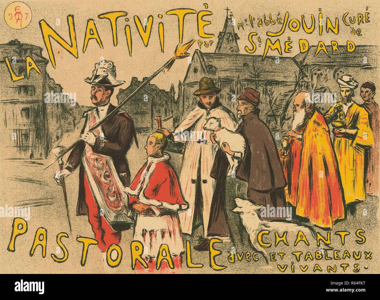 La Nativité pastorale aus dem Album Les Maîtres de l'affiche (Album III). Abmessungen: 29 cm x 40 cm, 20,2 cm x 28 cm. Museum: Van Gogh Museum, Amsterdam. Autor: Etienne Moreau-Nelaton. Stockfoto