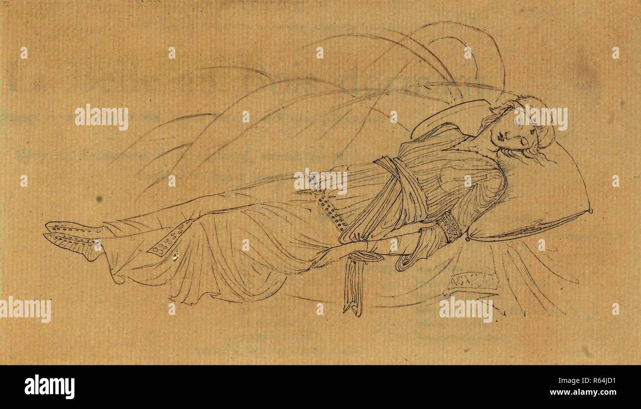 Theater Programm für La Belle au Bois von Henri Bataille und Robert d'Humières (Théâtre de l'Oeuvre, 24. Mai 1894 ruhenden). Abmessungen: 17,2 cm x 27,4 cm, 12,5 cm x 21 cm. Museum: Van Gogh Museum, Amsterdam. Autor: BURNE-JONES, Edward. Stockfoto