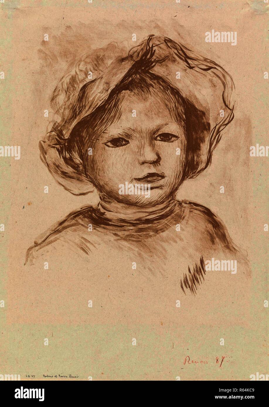 Kopf eines Kindes (Tête d'enfant). Abmessungen: 39,4 cm x 27,8 cm, 28 cm x 23 cm. Museum: Van Gogh Museum, Amsterdam. Autor: Renoir, Pierre-Auguste. AUGUSTE RENOIR. Stockfoto