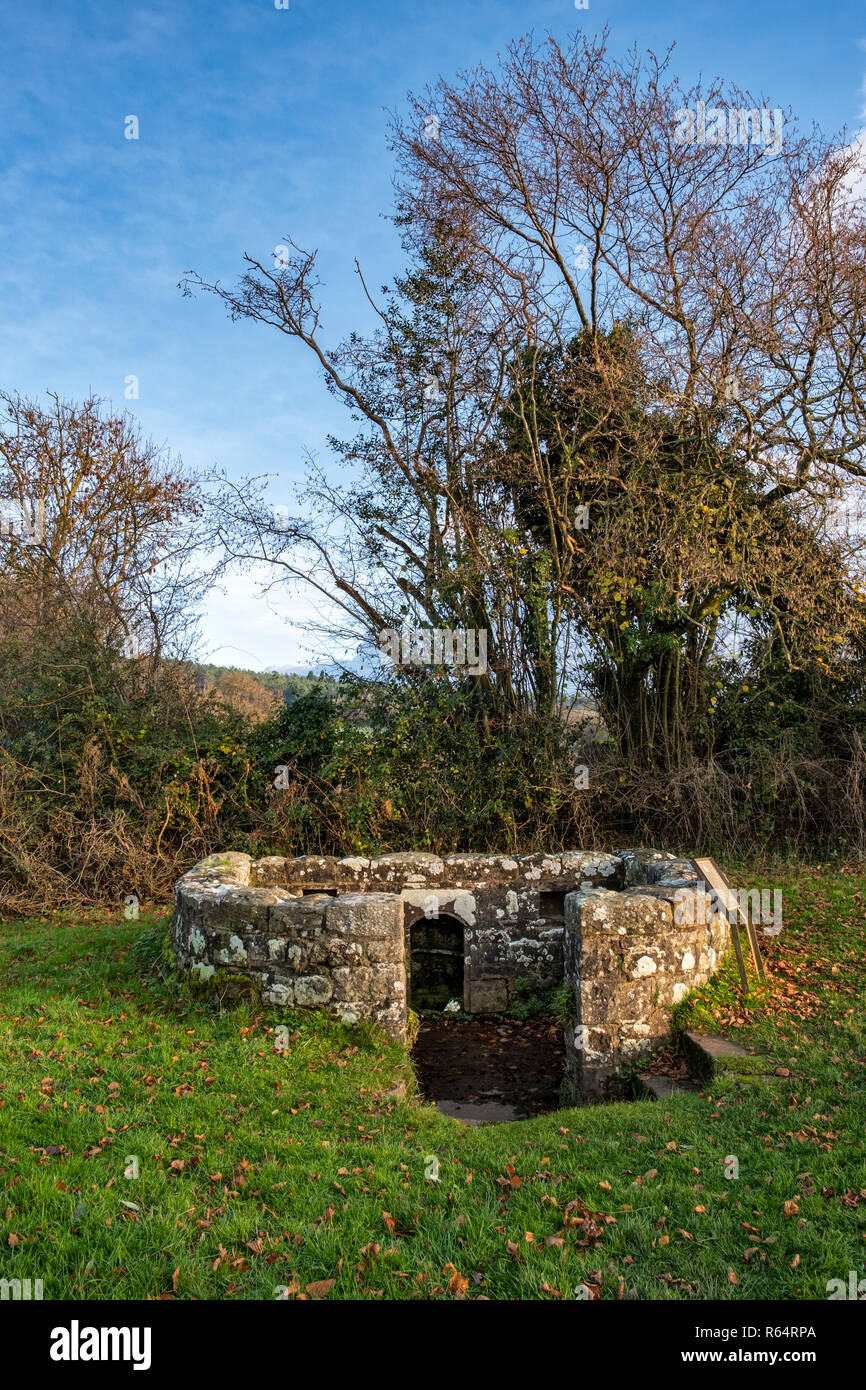 Die tugendhafte Gut an Trellch in South Wales. Stockfoto