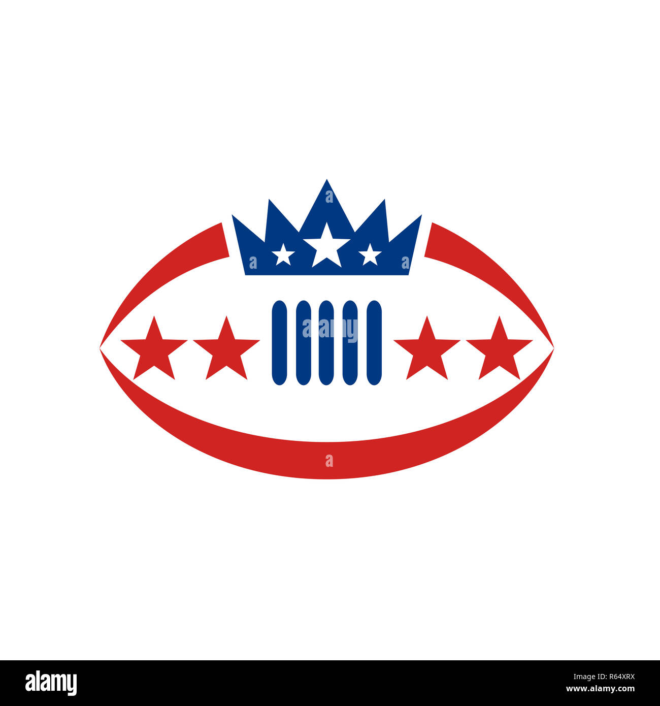 American Football Ball Crown Stern Symbol Stockfoto