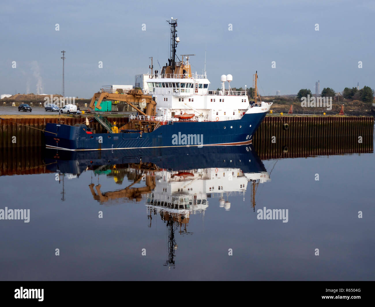 Polarstern eine IM VEREINIGTEN KÖNIGREICH registrierte Boje und Leuchtturm Schiff IMO 9211987 bei Middlesbrough günstig Stockfoto