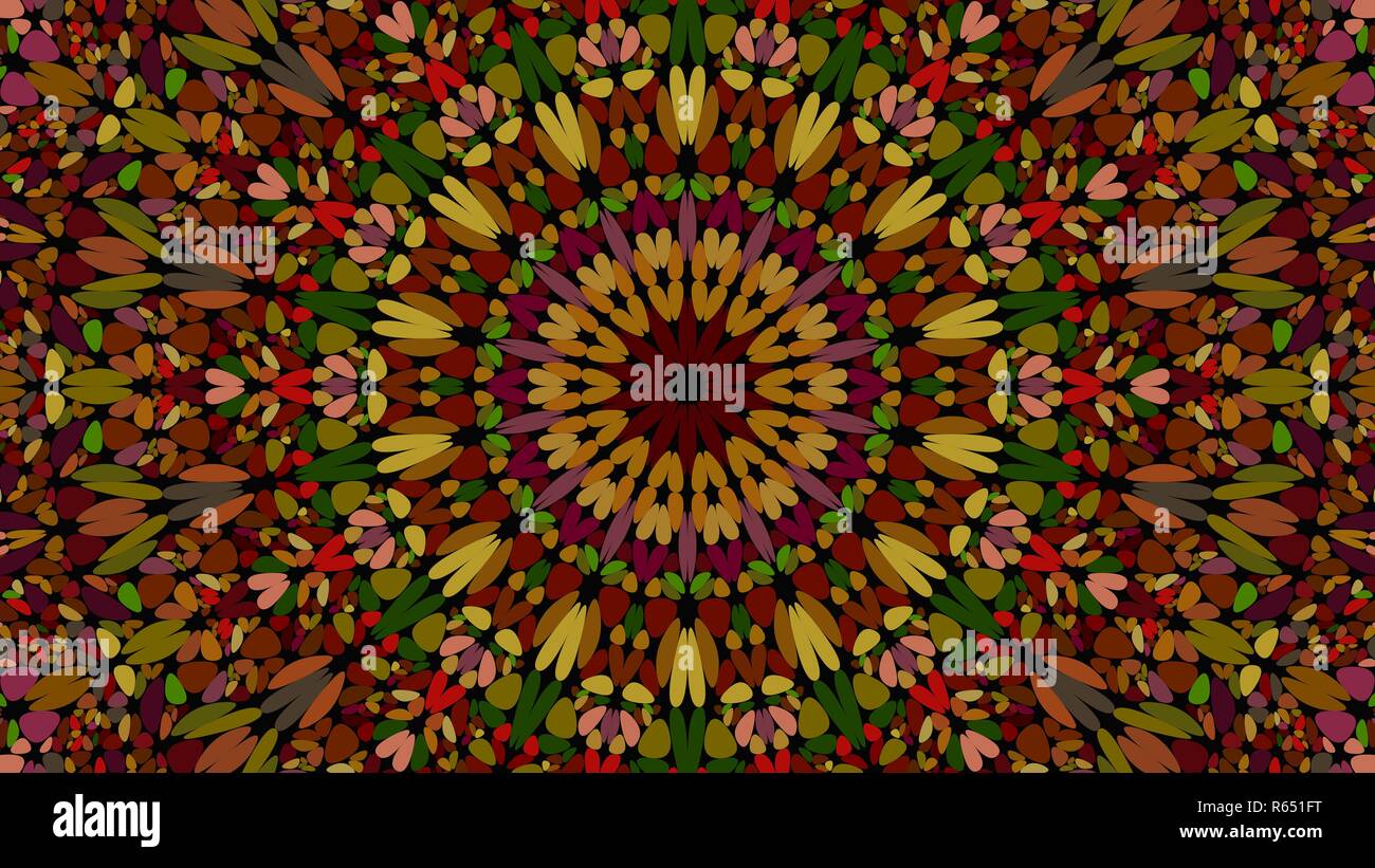 Farbenfrohe abstrakte Blumen Kaleidoskop mandala Muster Hintergrund - Tribal graphic design Stock Vektor