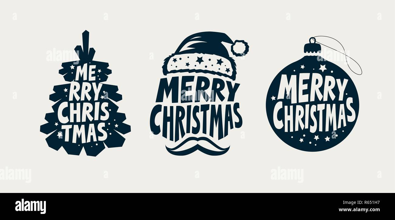 Frohe Weihnachten, Label. Weihnachten, urlaub Symbol. Typografische Gestaltung Vector Illustration Stock Vektor