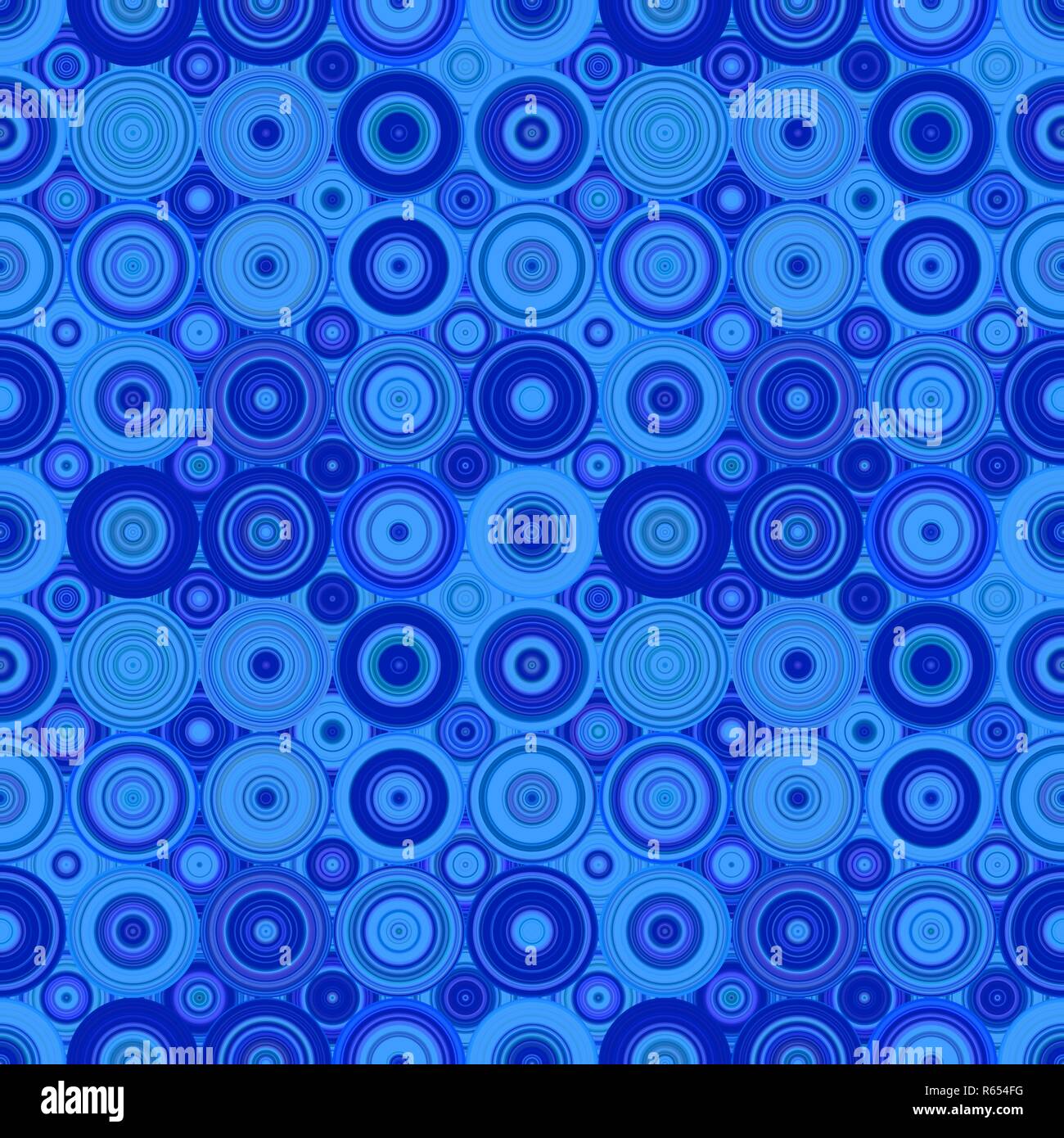 Blaue geometrische Kreis Muster Hintergrund - nahtlose Darstellung Stock Vektor