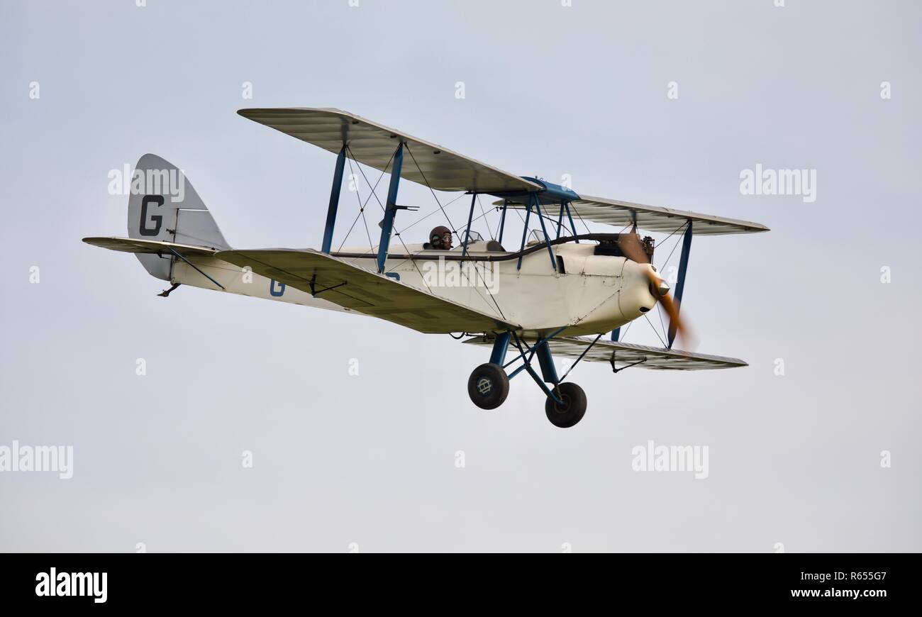 1928 De Havilland DH. 60X Motten an der Shuttleworth Race Day Air Show auf dem 7. Oktober 2018, Stockfoto