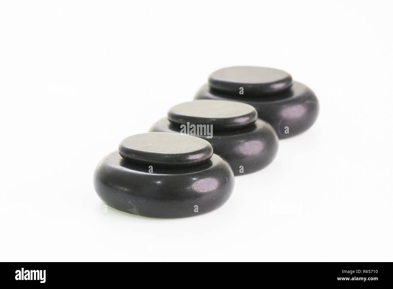 Hot Stones oder Basaltsteine Nahaufnahme Stockfoto
