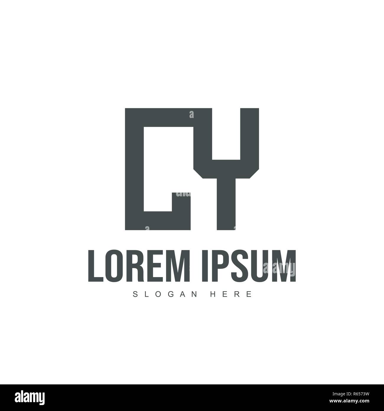 CY Letter Logo Design. Initial logo Template Design Stock Vektor