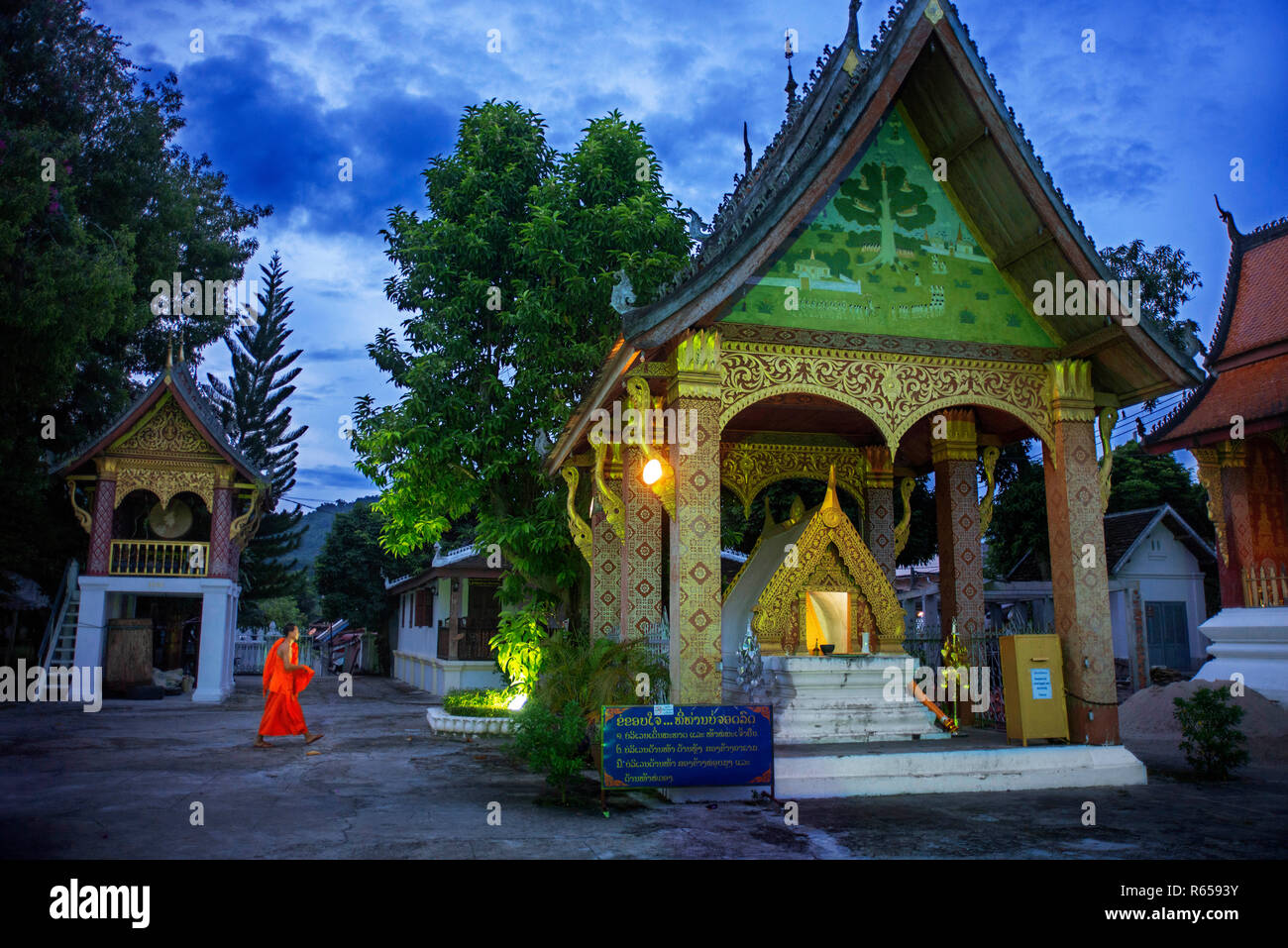 Wat Sene Souk Haram Wat Sen buddhistischen Tempel, Luang Prabang, Louangphabang Provinz, Laos Stockfoto