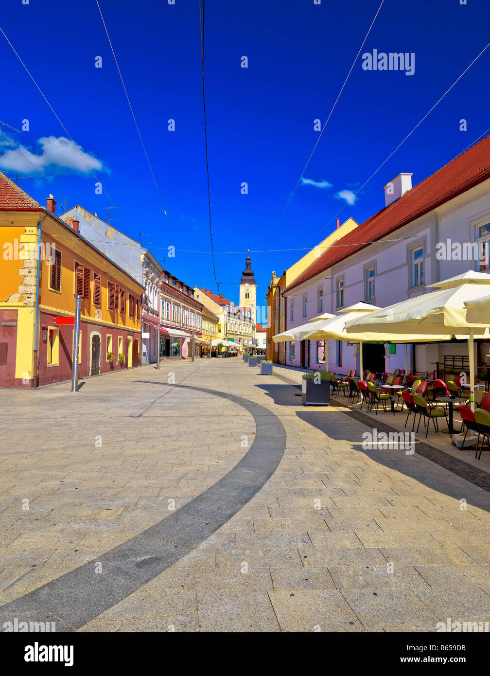 Stadt Cakovec Square und Sehenswürdigkeiten Panoramablick Stockfoto