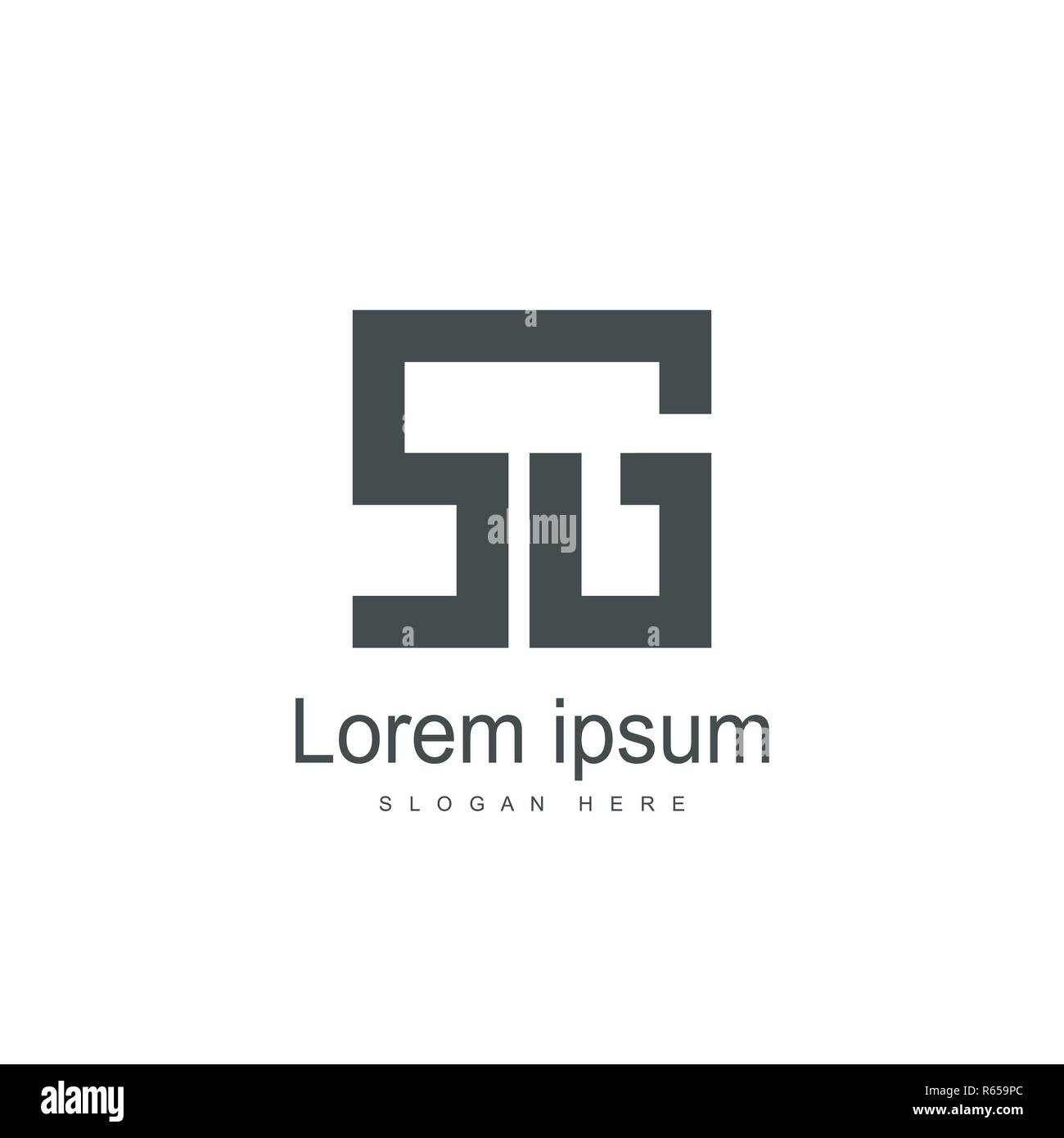 SG Letter Logo Design. Initial logo Vorlage Stock Vektor