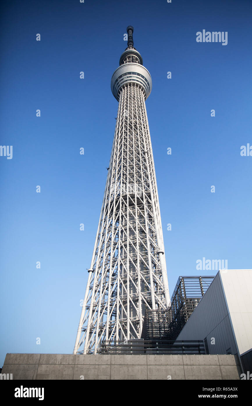 Tokios neuer Fernsehturm, der 634 Meter hohe Skytree Stockfoto