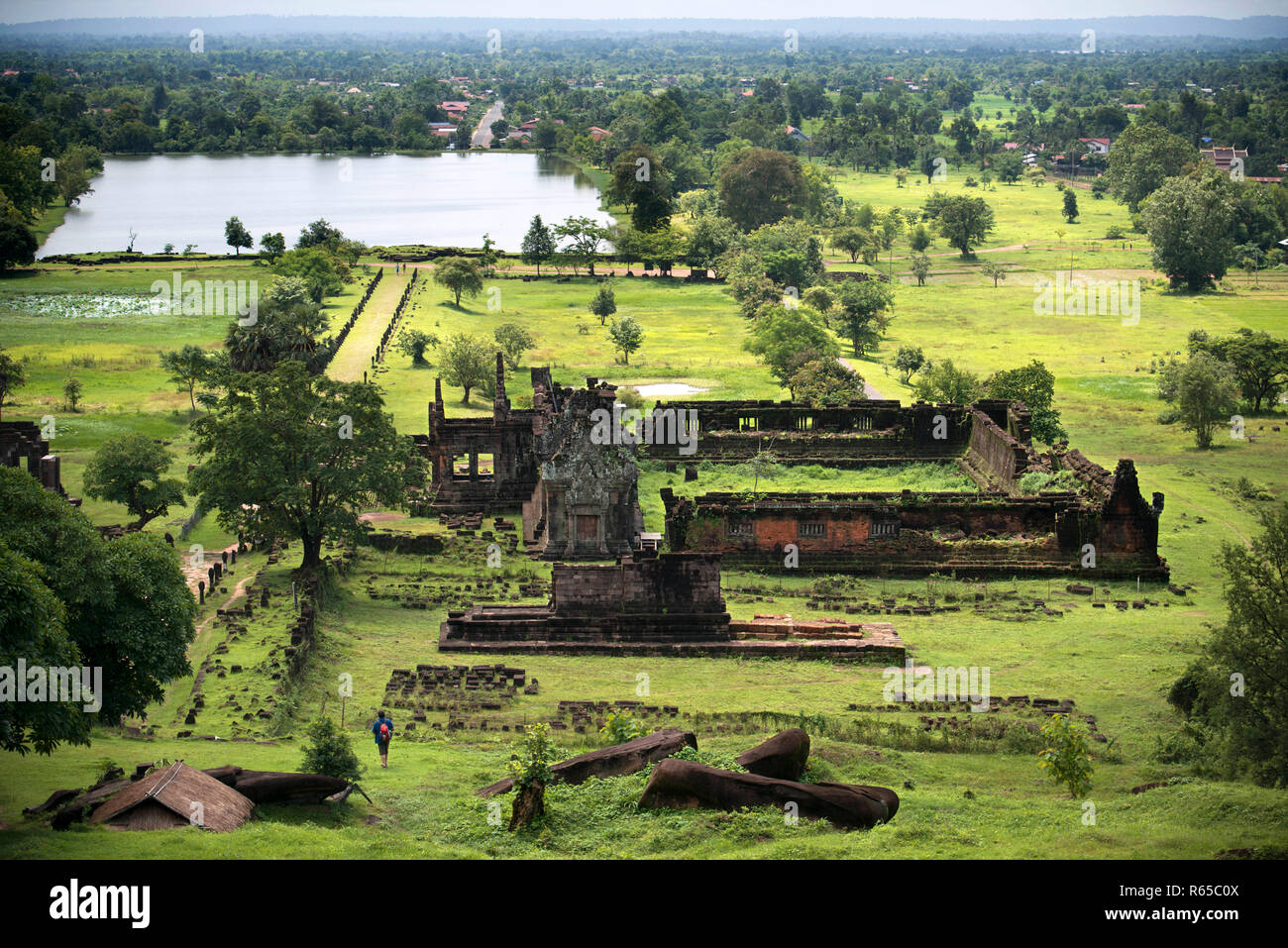 Obere Ebenen der Wat Phu Champasak Laos Stockfoto