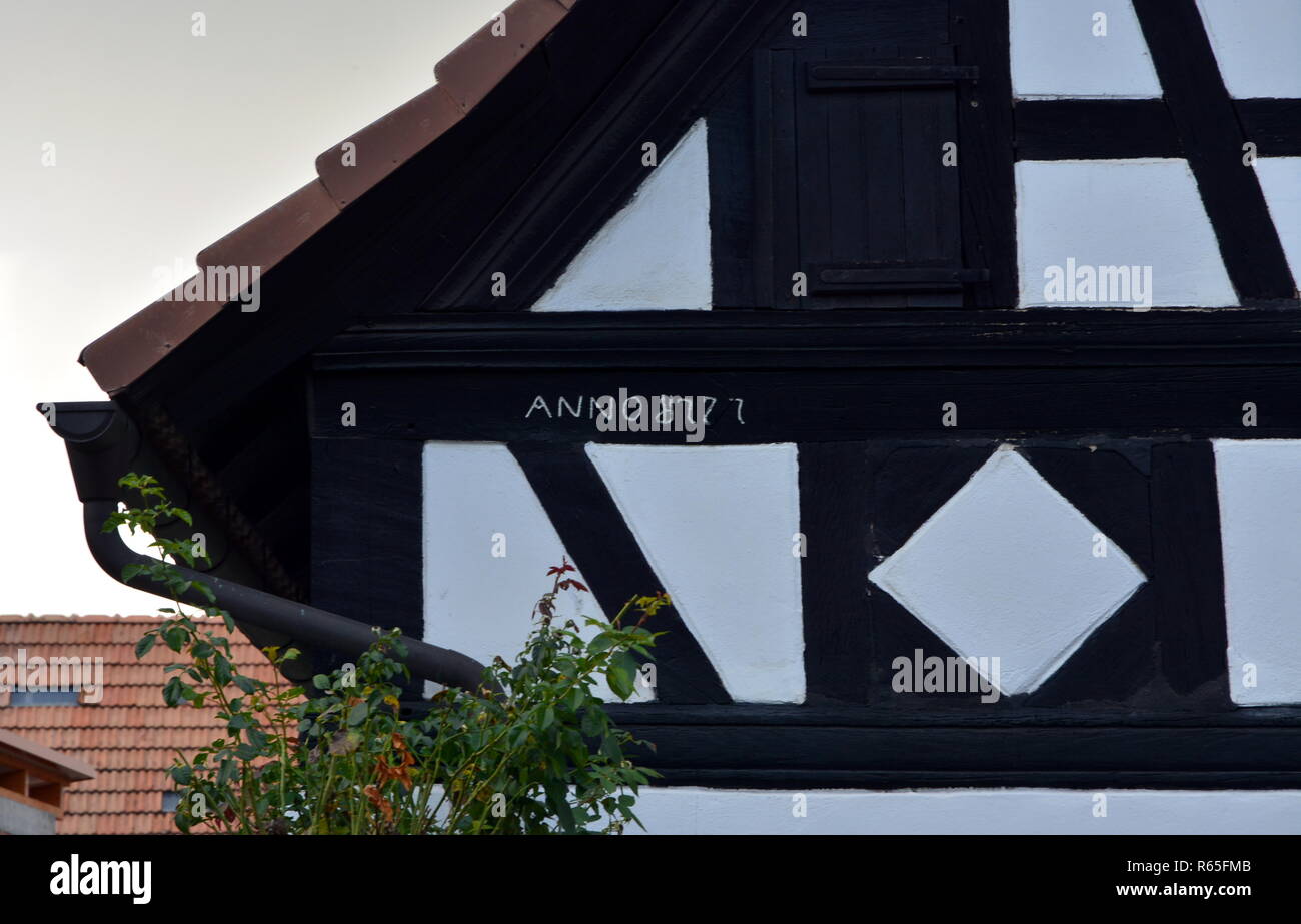 Haus Inschrift in neupotz in der Pfalz Stockfoto