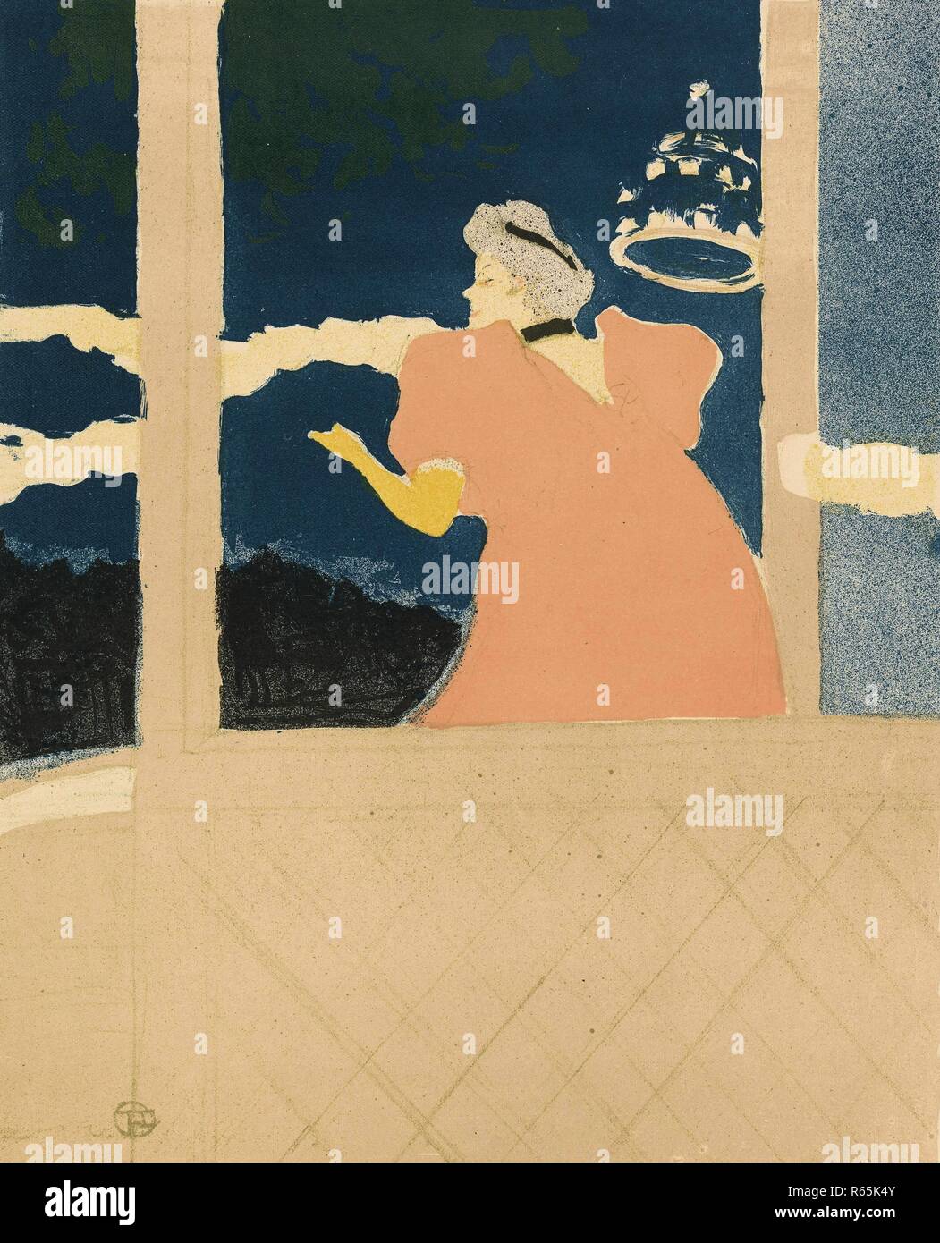 Im Café-concert (Au Café - Konzert). Abmessungen: 45,3 cm x 34,8 cm, 30,2 cm x 24,5 cm. Museum: Van Gogh Museum, Amsterdam. Thema: de Toulouse-Lautrec, Henri. TOULOUSE-LAUTREC, HENRI DE. Stockfoto